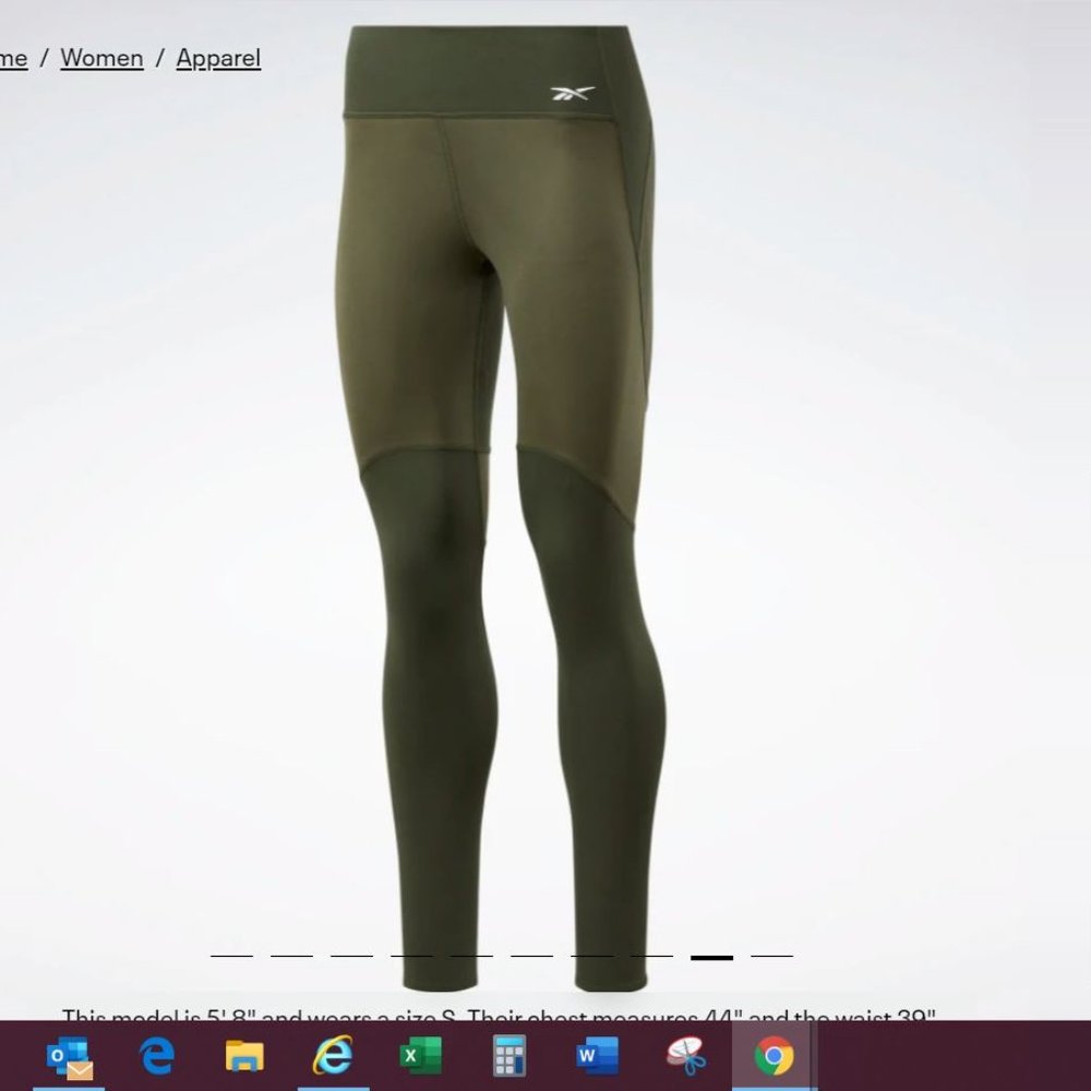 REEBOK PUREMOVE LEGGINGS Poplar Green Never Worn